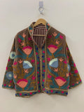 Suzani Velvet Festival Jacket | Handmade Embroidered Boho Coat | Traditional Ethnic Wear Jacket  | Floral Jacket | Warm Winter Jacket