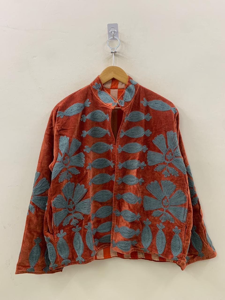 Velvet Hand Embroidered Suzani Jacket |  Bohemian Duster Coat | Women Suzani Coat |Embroidered Suzani Jacket, Robe | Gift For Her |Boho coat