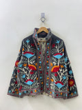 Suzani Velvet Jacket | Boho Embroidered Ethnic Coat | Vintage Short Jacket Women | Winter Warm Kimono Coat | Gift for Her | Festival Outfit