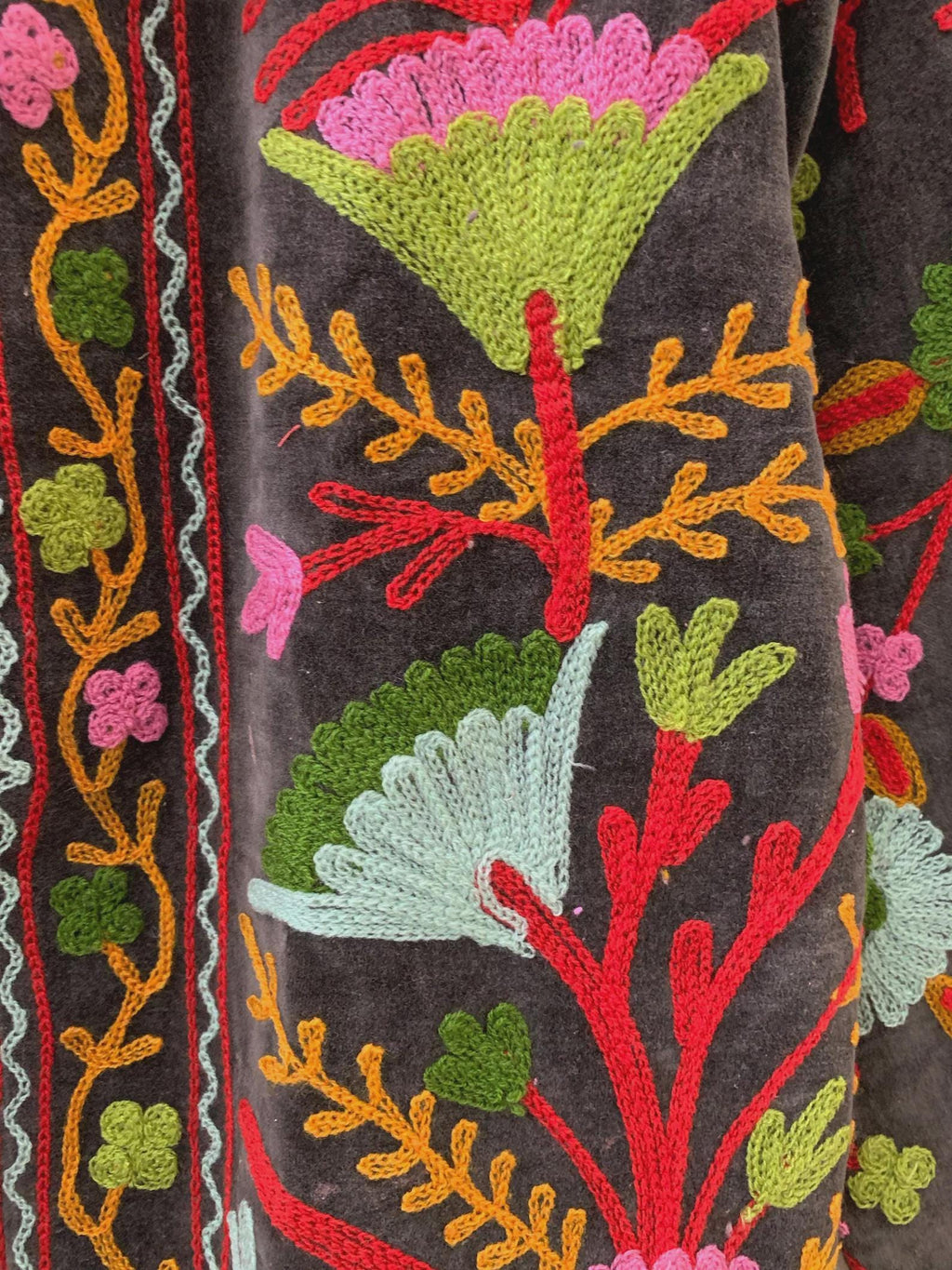 Handmade Suzani Embroidered Jacket| Boho Floral Coat | Embroidered Jacket Coat | Velvet Jacket | Suzani Coat , Robe | Festive Suzani Jacket