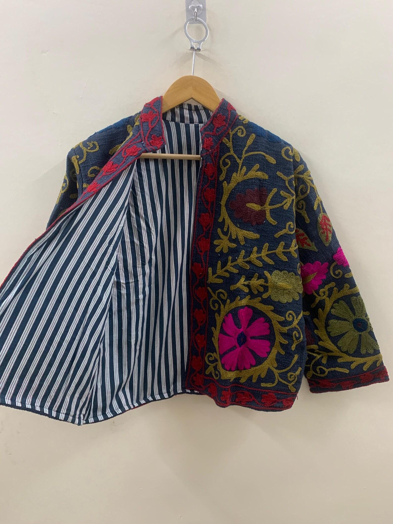 Handmade Soft TNT Fabric Suzani Jacket: Modern Short Chic Coat | Gift For Her