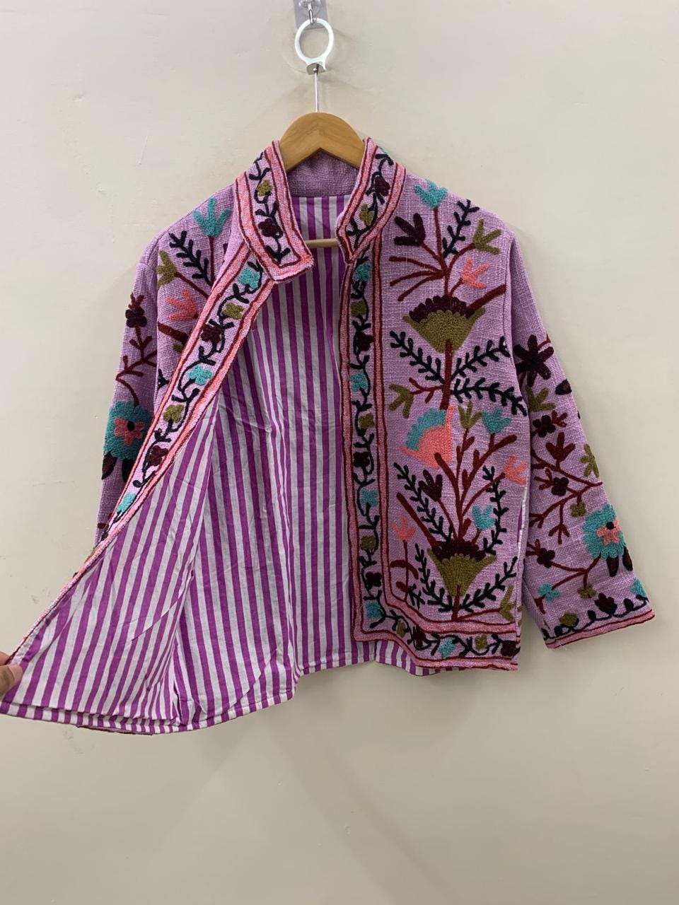 Handmade TNT Fabric Suzani Jacket | Boho Coat| Gift For Her| Suzani Embroidery Jacket | Winter Wear Coat | Women's Coat |Suzani Short Jacket