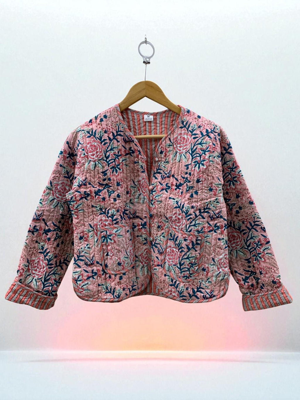 Women's Cotton Quilted Cropped Boho Jacket |Outerwear | Printed Lightweight Cropped Jacket | Spring Jacket | Bomber Jacket | Gift For Her |