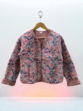 Women's Cotton Quilted Cropped Boho Jacket |Outerwear | Printed Lightweight Cropped Jacket | Spring Jacket | Bomber Jacket | Gift For Her |
