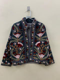 Boho Suzani Velvet Short Jacket – Boho Embroidered Coat- Winter Coat - Uzbek Travel Jacket, Festival Jacket Style Outerwear -Street Jacket