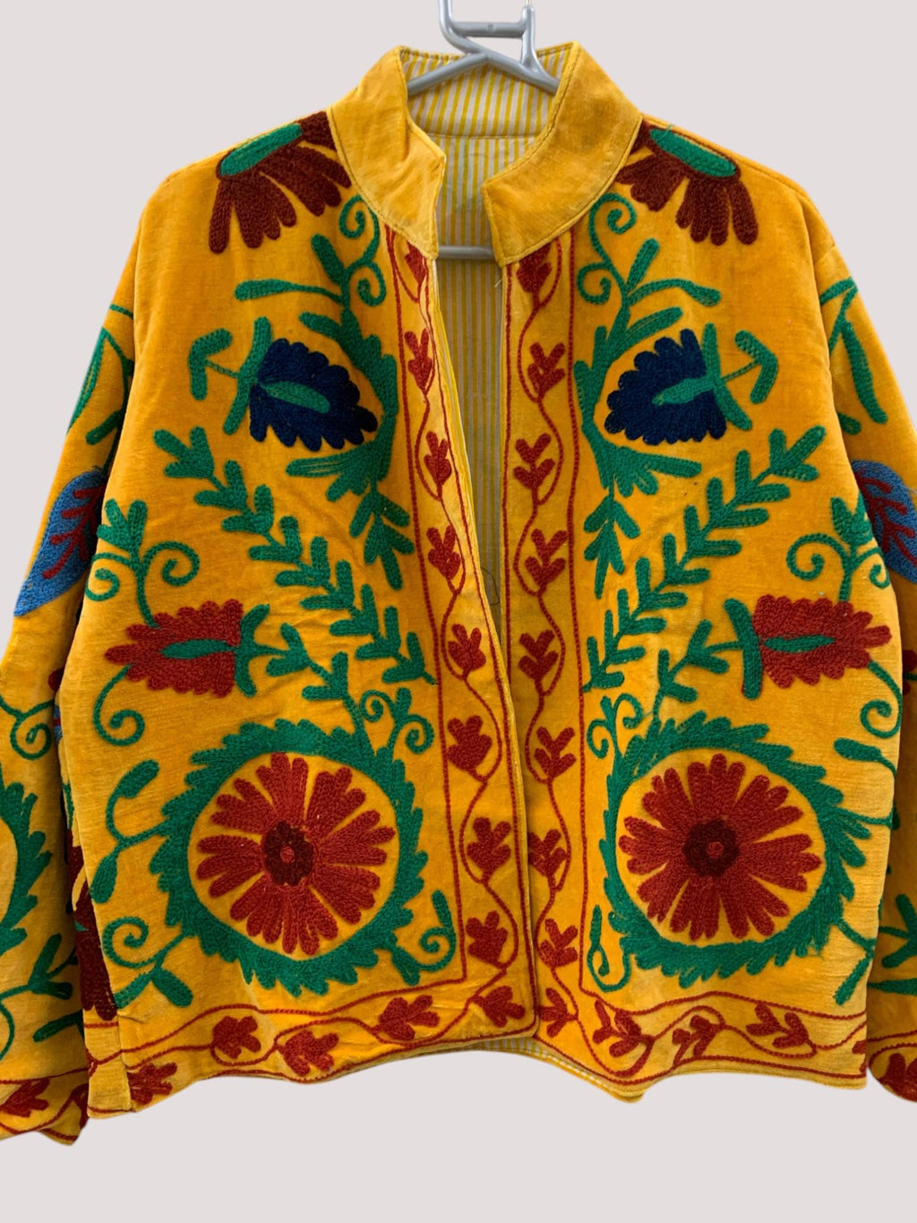 Suzani Velvet Short Jacket | Indian Suzani Embroidery Jacket | Winter Wear Women's Jacket Coat | Suzani Coat | Gift For Her |Duster Jacket