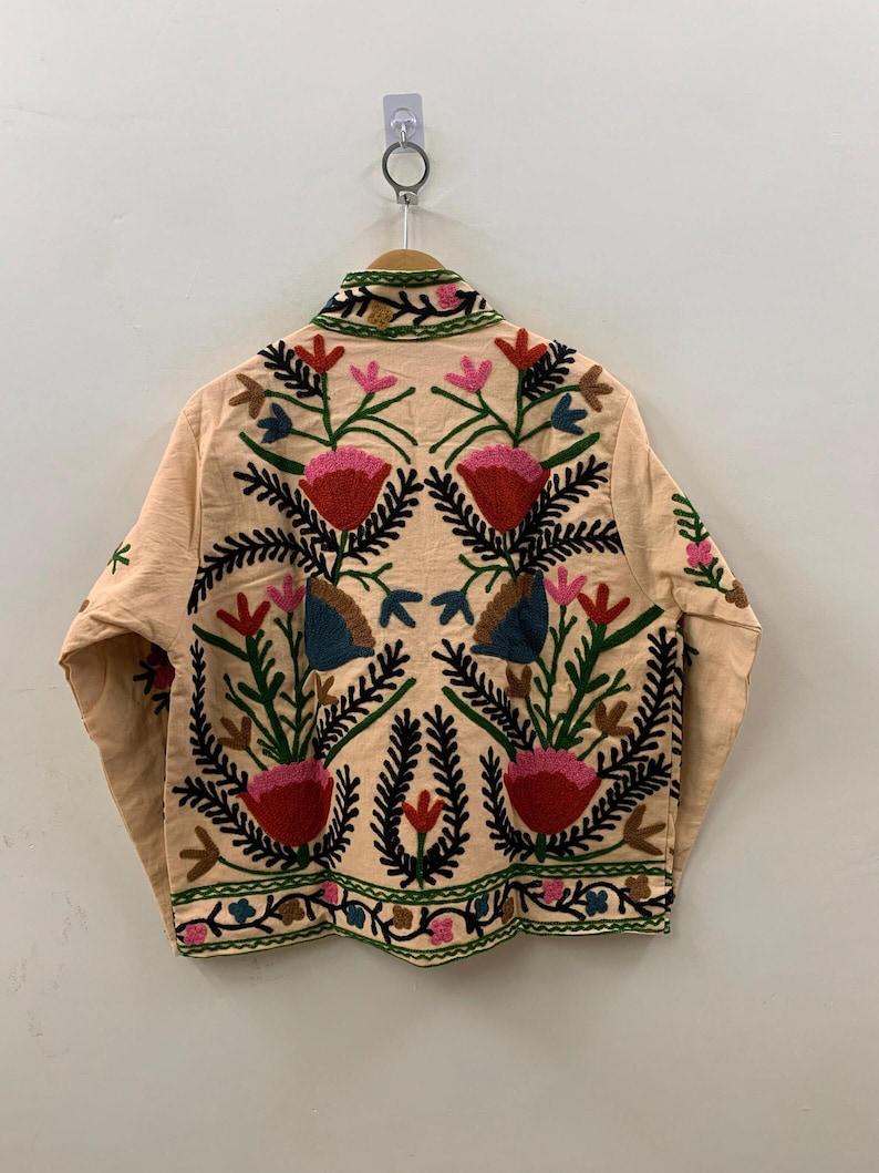Hand Embroidered Velvet Suzani Duster Jacket | Indian Style Coat  | Unisex Jacket | Bridesmaid Winter Jacket | Kimono Jacket, Bomber Jacket