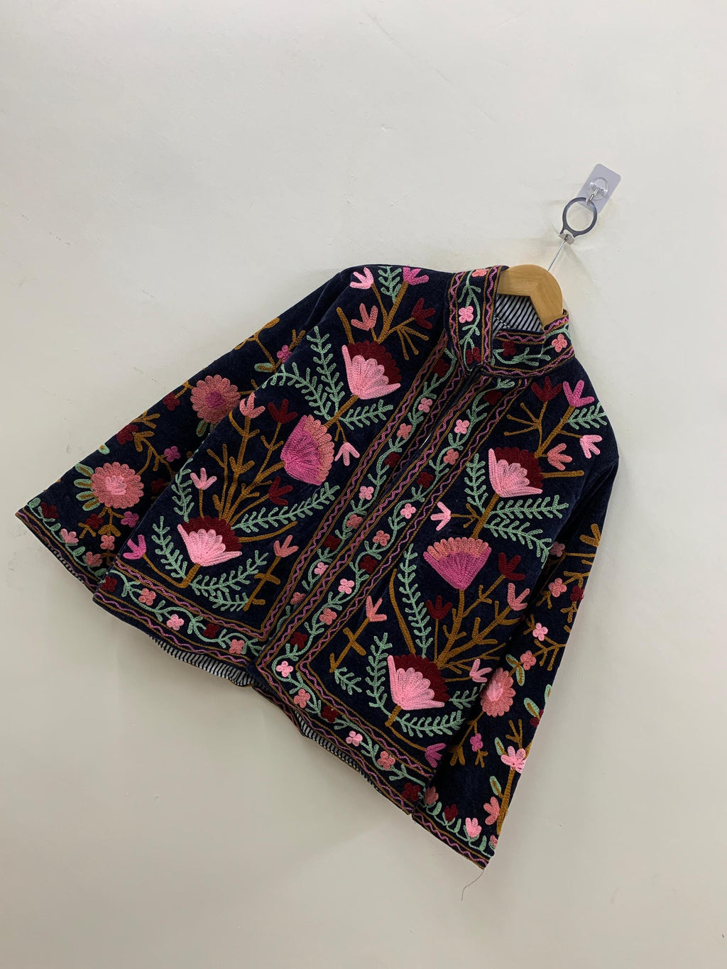 Black Suzani Velvet Short Jacket | Suzani Embroidery Jacket | Winter Wear Women's Jacket Coat | Suzani Coat | Gift For Her |Duster Jacket