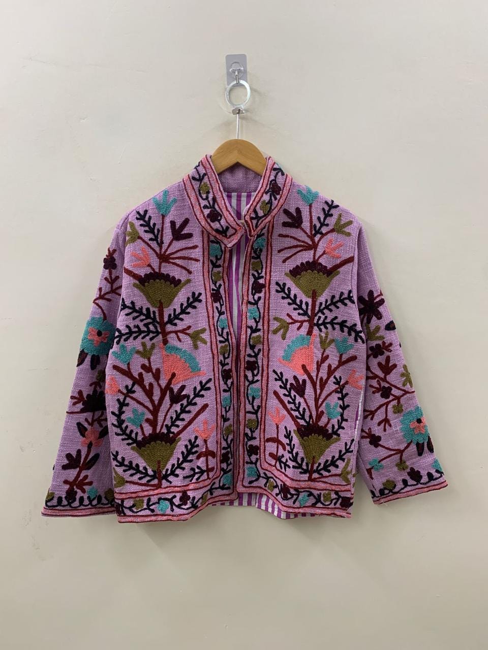 Handmade TNT Fabric Suzani Jacket | Boho Coat| Gift For Her| Suzani Embroidery Jacket | Winter Wear Coat | Women's Coat |Suzani Short Jacket
