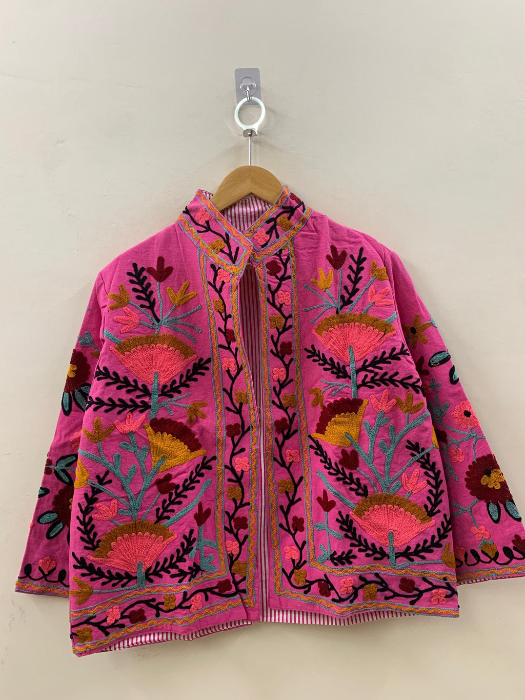 Indian Suzani Velvet Short Jacket | Suzani Embroidery Jacket | Winter Wear Women's Jacket Coat | Suzani Coat | Gift For Her |Duster Jacket