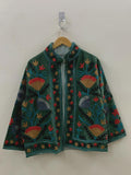 Suzani Embroidered Boho Jacket | Handmade Velvet Festival Coat | Traditional Floral Ethnic Style | Winter Outerwear | Women's Coat
