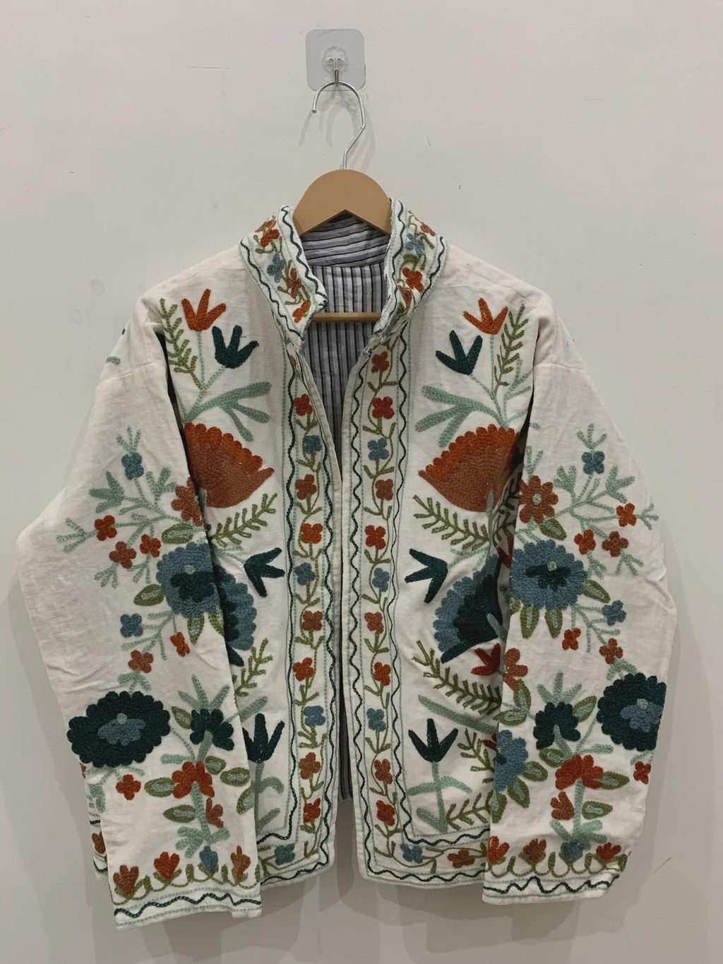 Indian Embroidered Velvet Jacket - Suzani Coat - Festival Bohemian Clothing for Women - Handmade Vintage Style Suzani Jacket -Gift For Her