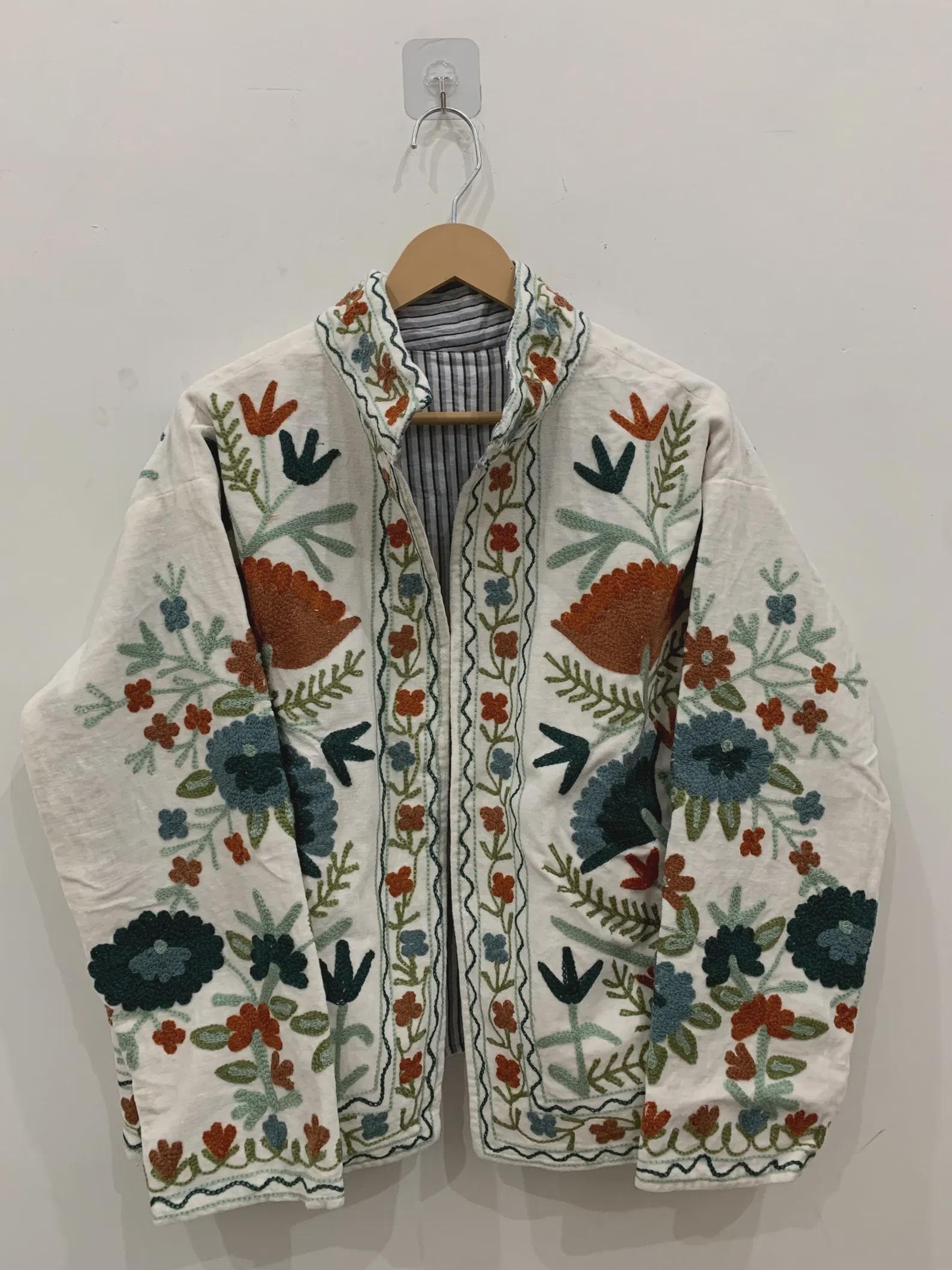 Indian Embroidered Velvet Jacket - Suzani Coat - Festival Bohemian Clothing for Women - Handmade Vintage Style Suzani Jacket -Gift For Her