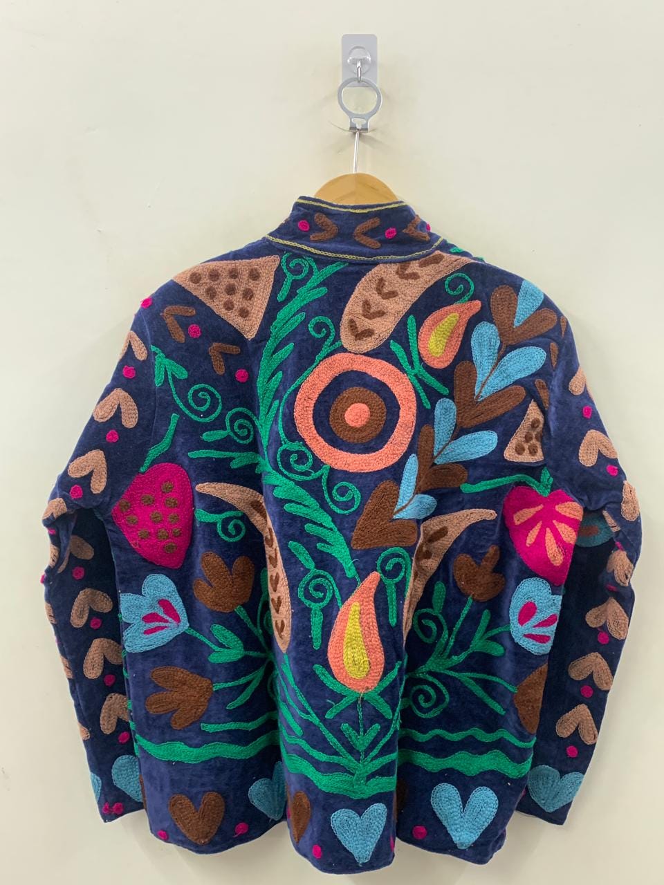Handmade Floral Embroidery Velvet Jacket, Bohemian Suzani Coat, Gift For her