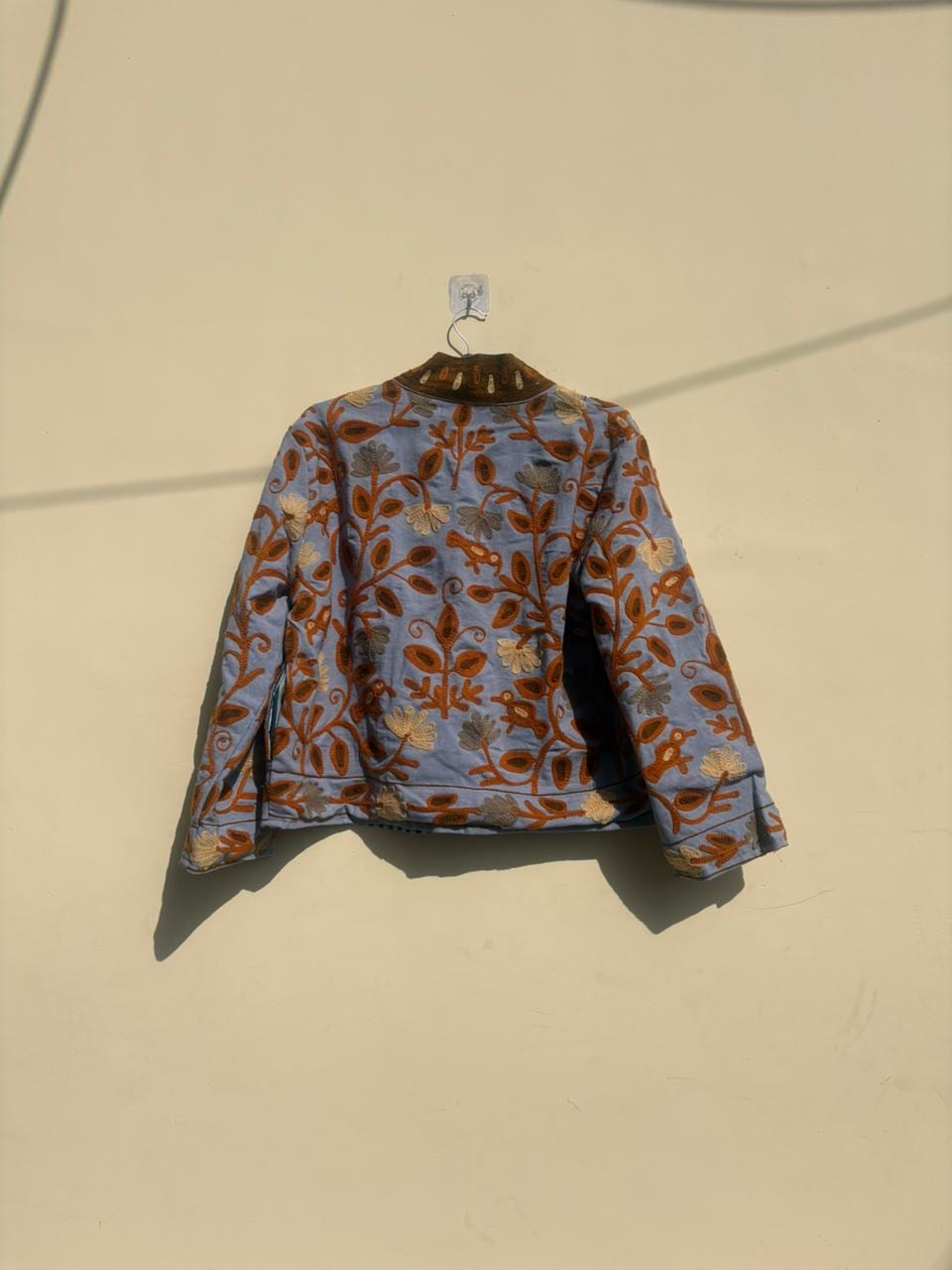 Boho Suzani Velvet Jacket | Oversize Kimono Winter Coat | Handmade Embroidered Artisan Outerwear | Warm Ethnic Jacket | Gift For Wife