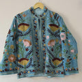Suzani Velvet Jacket for Women | Floral Embroidered Bomber Jacket | Winter Warm Coat | Handmade Jacket | Gift for Her | Warm Outerwear