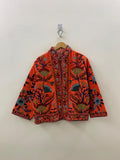 Boho Velvet Suzani Jacket | Short Embroidered Ethnic Coat | Vintage Bomber Jacket Women | Winter Outfit | Festival Jacket | Gift for Her