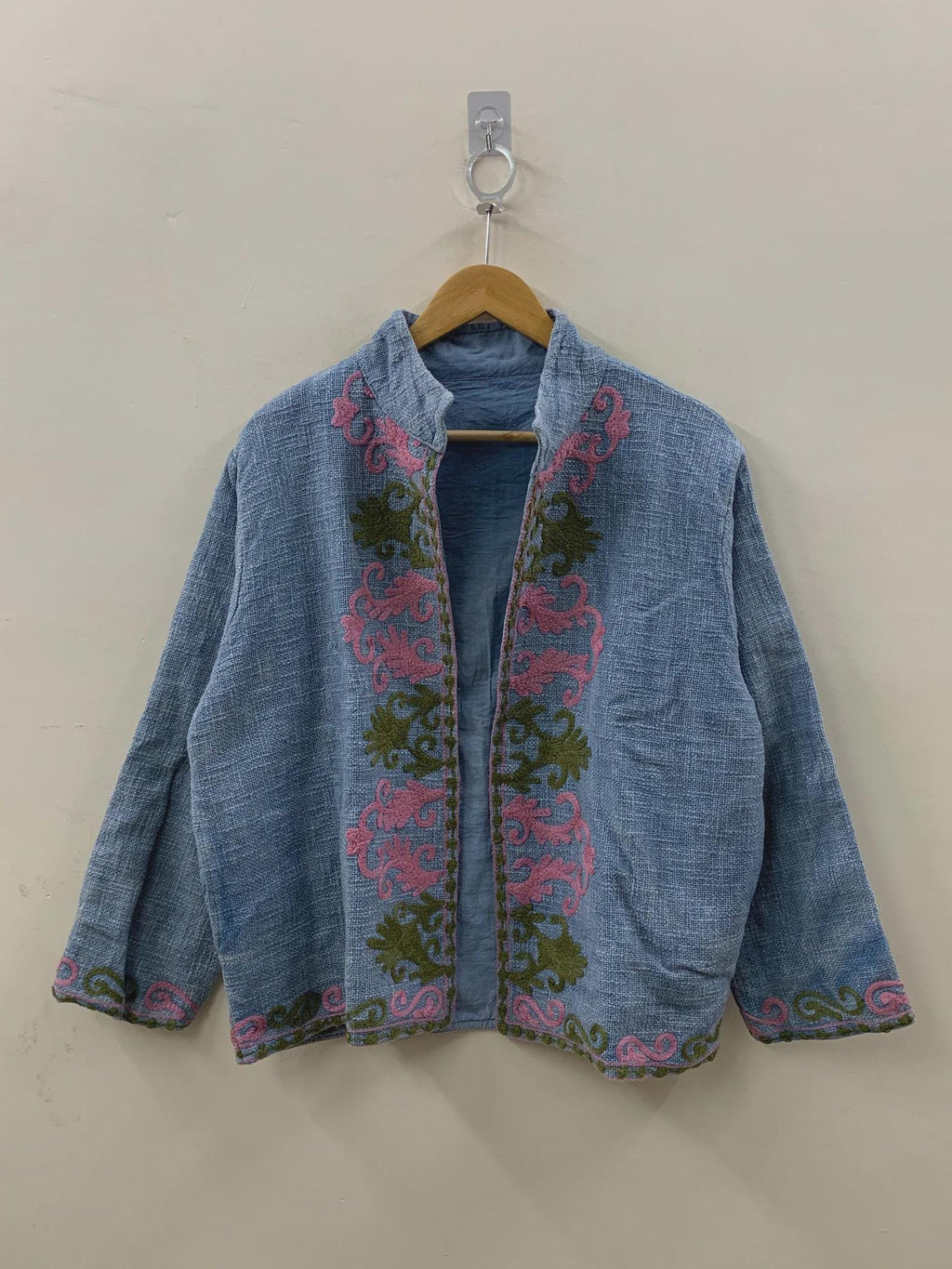 Embroidered TNT Suzani Short Summer Jacket | Floral Coat Robe | Ethnic Uzbek Textile | Festival Kimono Jacket |Warm Outerwear |Gift For Her