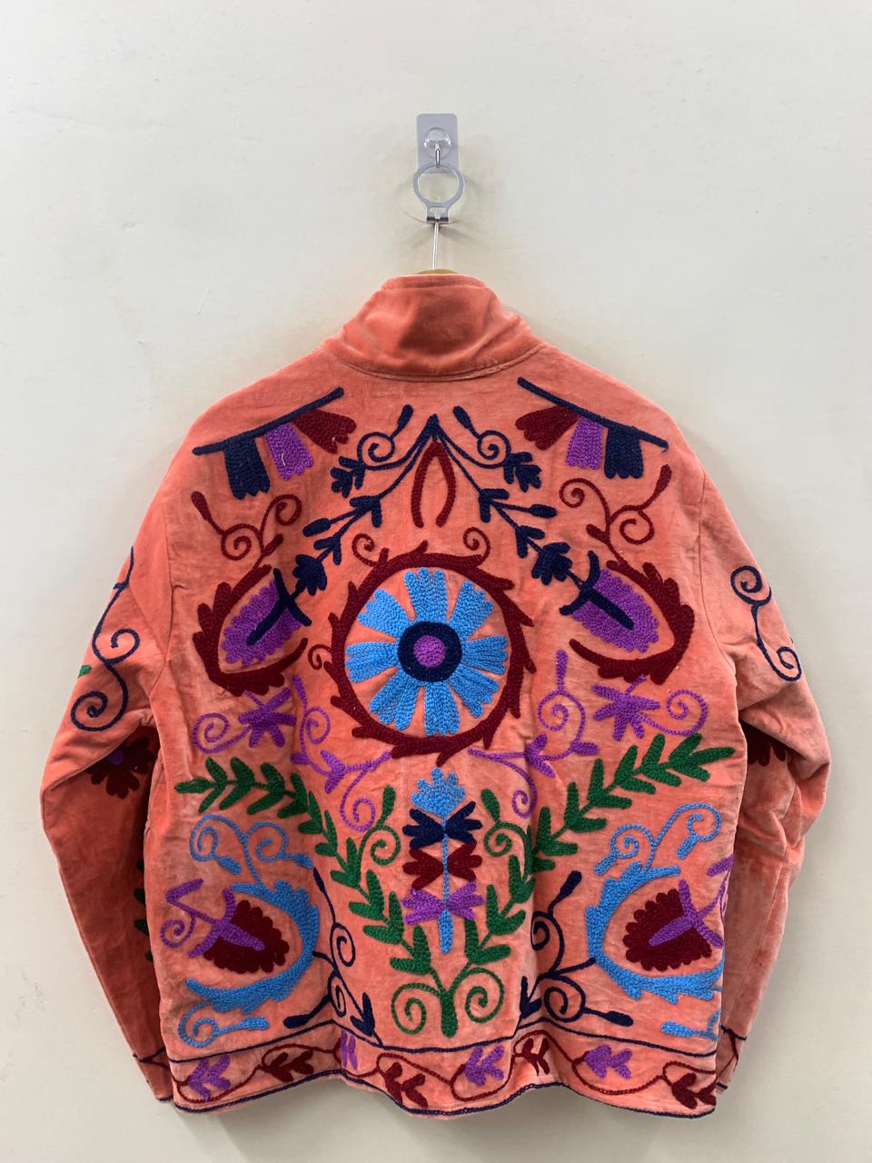 Suzani Velvet Embroidered Jacket: Indian Boho Style Coat-Gift For her- Gypsy Short Coat