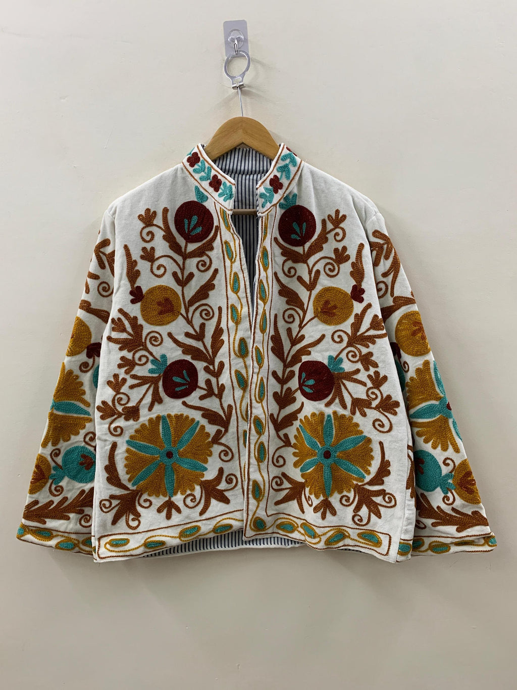 Embroidered Velvet Suzani With Pocket Winter Jacket |Boho Floral Jacket |Bomber Jacket |Winter Warmed Coat |Gift For Her |Spring Warm Jacket