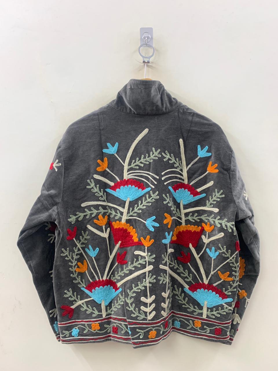 Suzani Velvet Jacket | Boho Embroidered Ethnic Coat | Vintage Short Jacket Women | Winter Warm Kimono Coat | Gift for Her | Festival Outfit