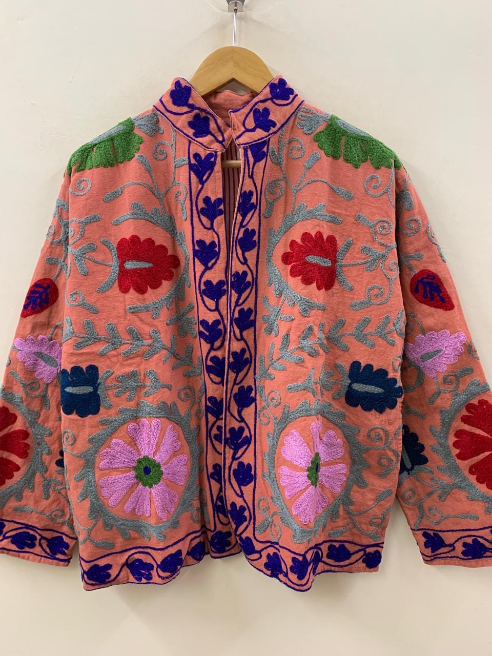 Suzani Velvet Jacket | Winter Embroidered Coat Women | Ethnic Vintage Outerwear | Bohemian Jacket | Festival Wear Suzani Coat | Gift For Her