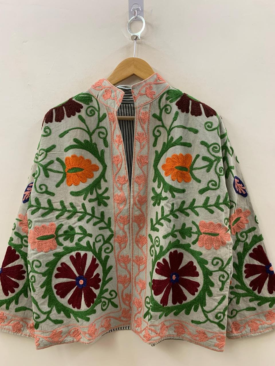 Winter Suzani Jacket | Ethnic Vintage Outerwear | Embroidered Velvet Coat | Boho Chic Jacket | Handmade Suzani Coat | Gift For Her