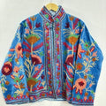 Velvet Suzani Hand Embroidered Jacket | Partywear Tailored Jacket |Bomber Coat | Hippie Jacket | 70s Style Coat | Gift For Her | Winter Coat