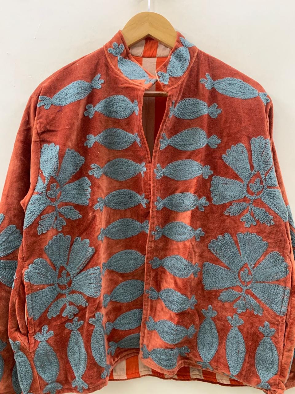 Velvet Hand Embroidered Suzani Jacket |  Bohemian Duster Coat | Women Suzani Coat |Embroidered Suzani Jacket, Robe | Gift For Her |Boho coat