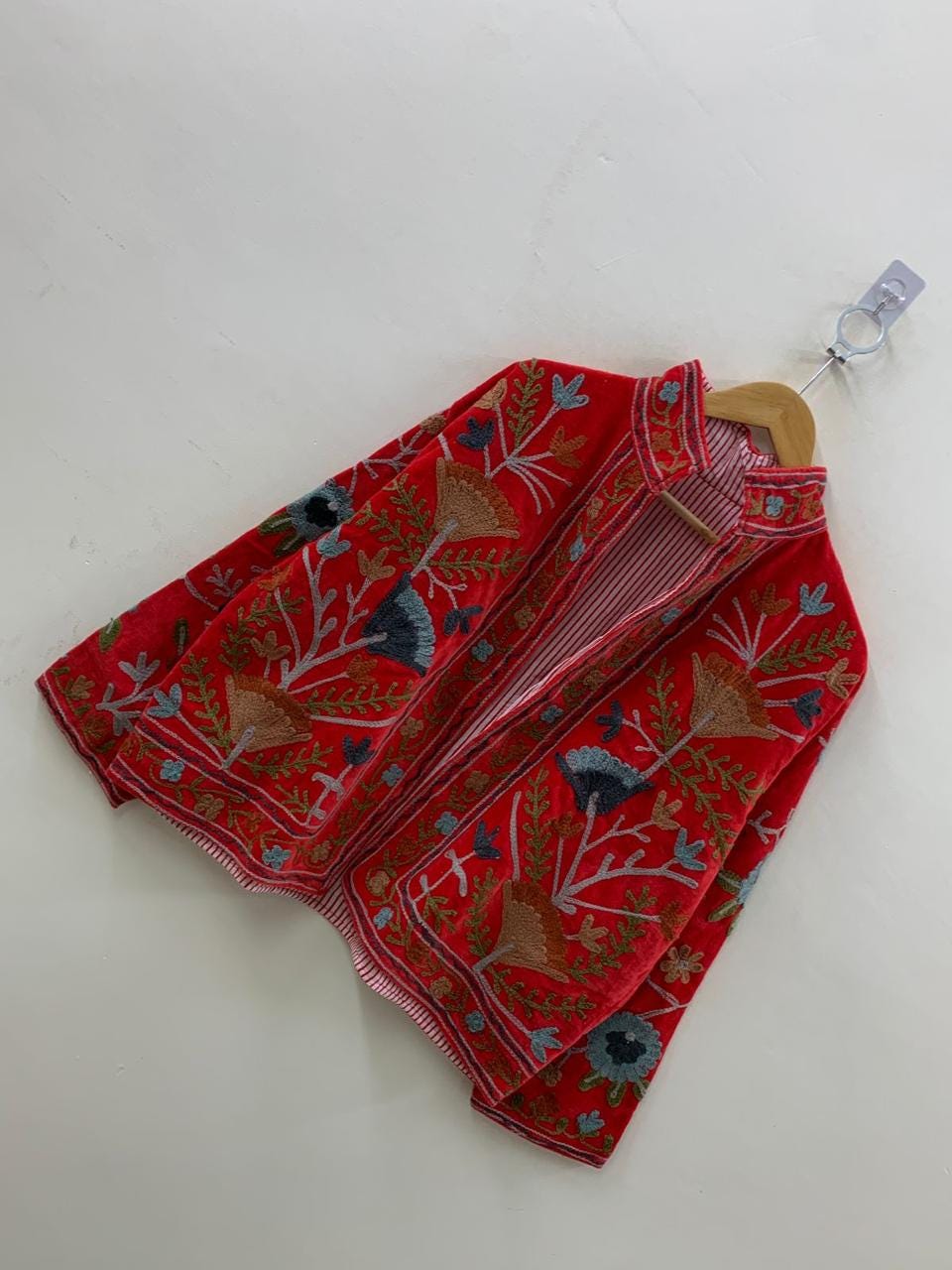 Red Velvet Suzani Embroidery Jacket | Suzani Duster Jacket | Winter Kimono Jacket | Women's Bomber Coat, Robe, Gift For Her |Street Fashion