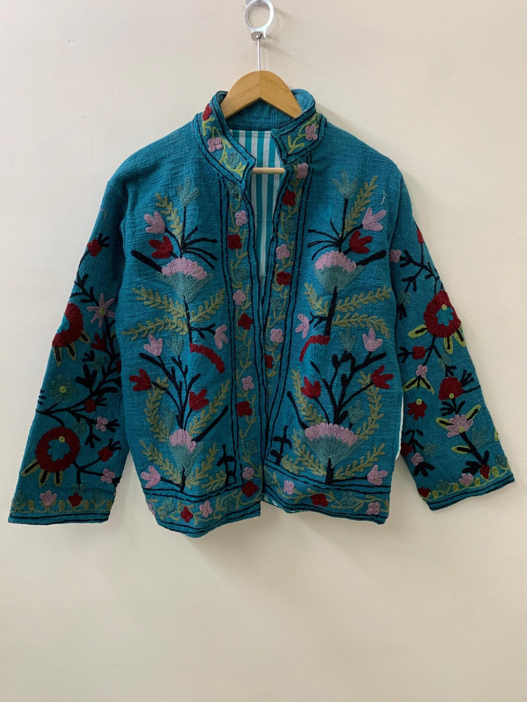 Suzani TNT Fabric Short Spring Jacket | Duster Jacket | Button Winter Outerwear