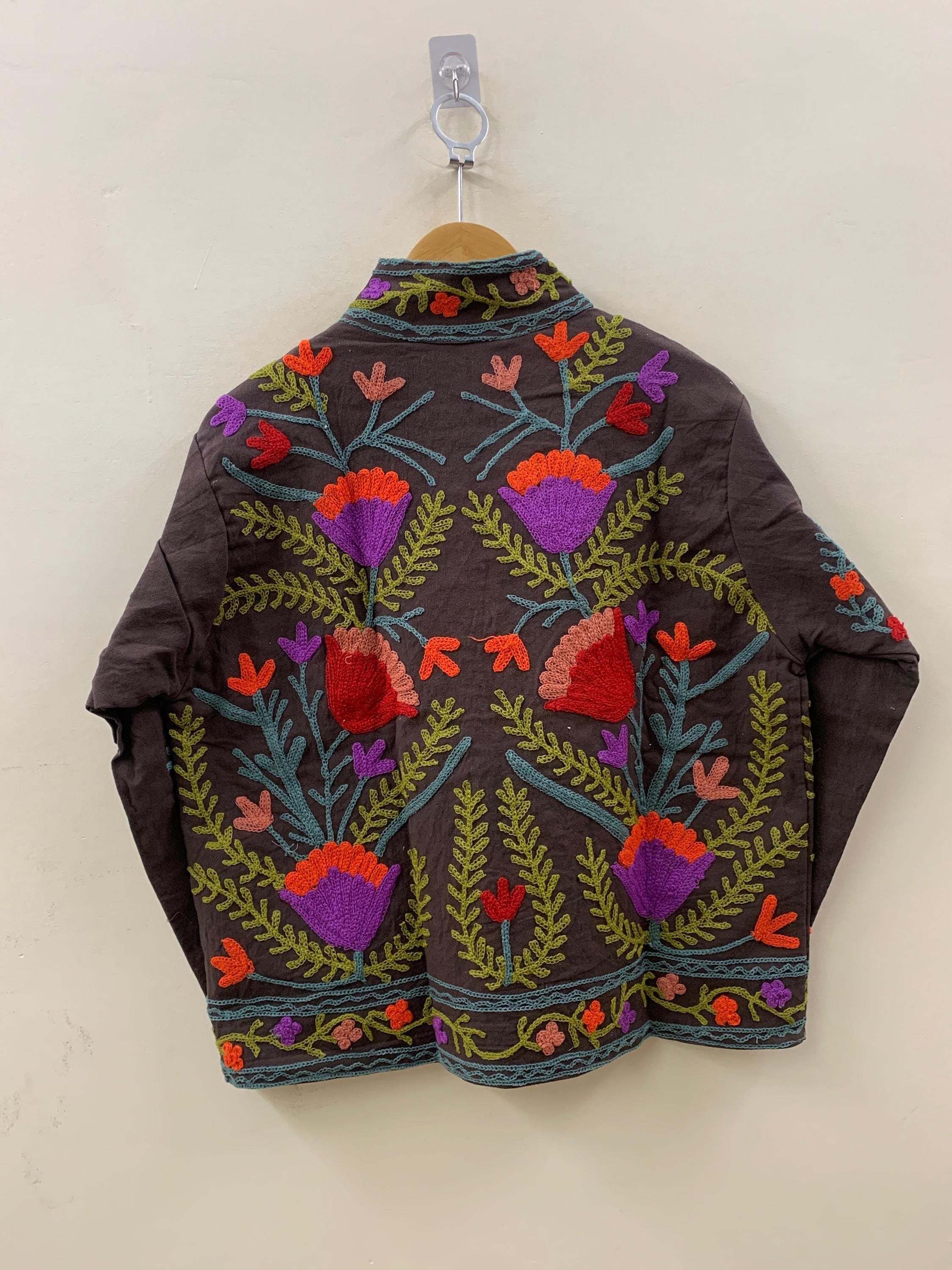 Indian Suzani Velvet Short Jacket | Suzani Embroidery Jacket | Winter Wear Women's Jacket Coat | Suzani Coat | Gift For Her |Duster Jacket