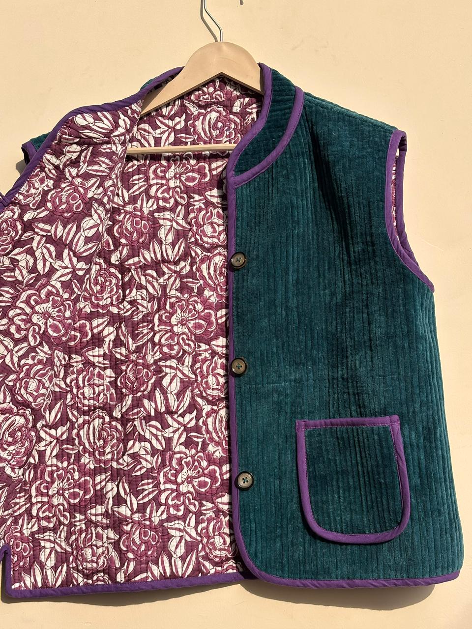 Handmade Suzani Velvet Vest Women Men | Traditional Embroidered Boho Winter Waistcoat | Front Pocket Vest Top | Unisex Sleeveless Jacket