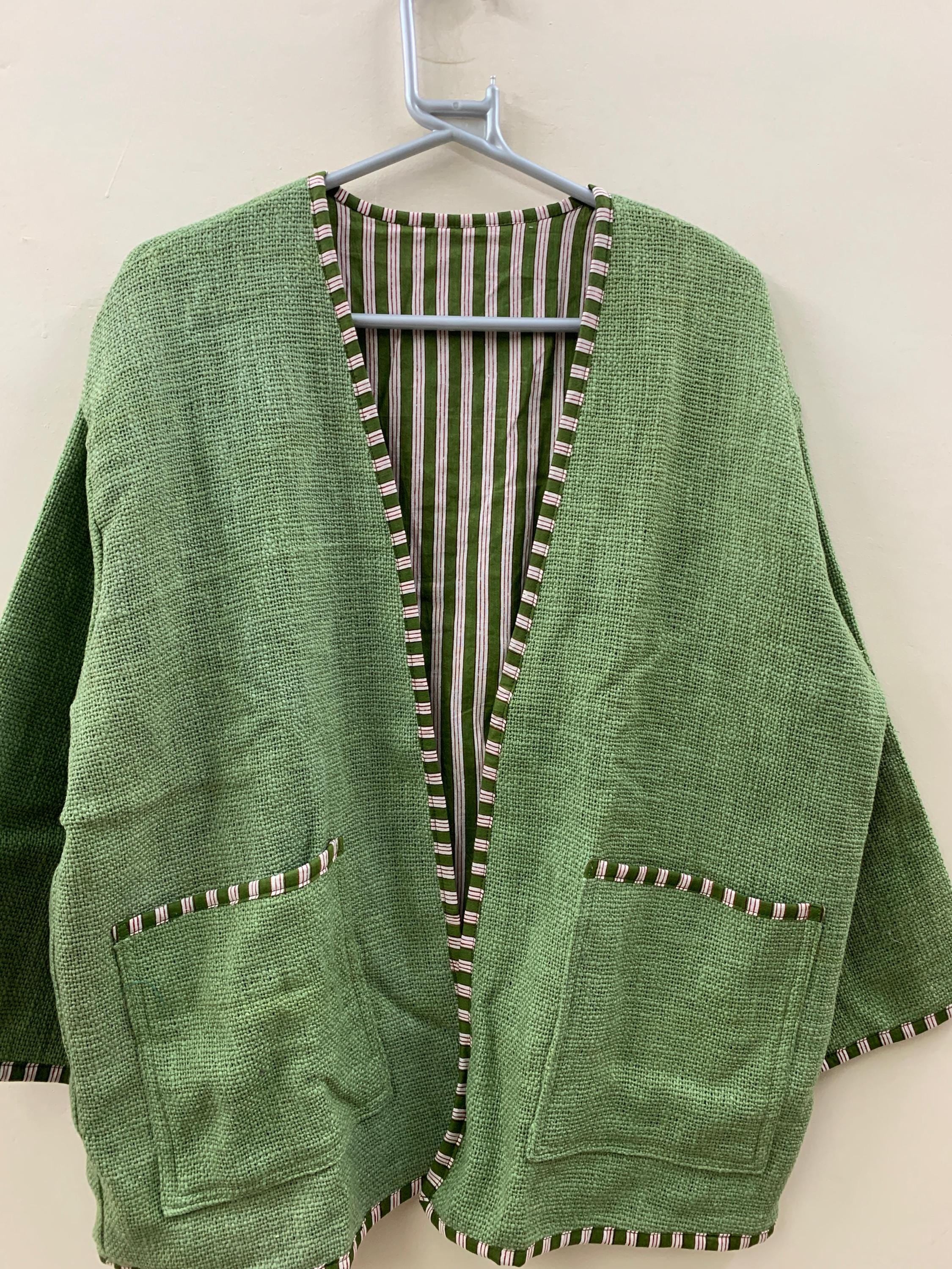 Green TNT Suzani Embroidery Cotton Kimono, Loungewear Soft TNT Jacket, Women's Clothing | Street Japanese Spring Kimono | Gift for Her