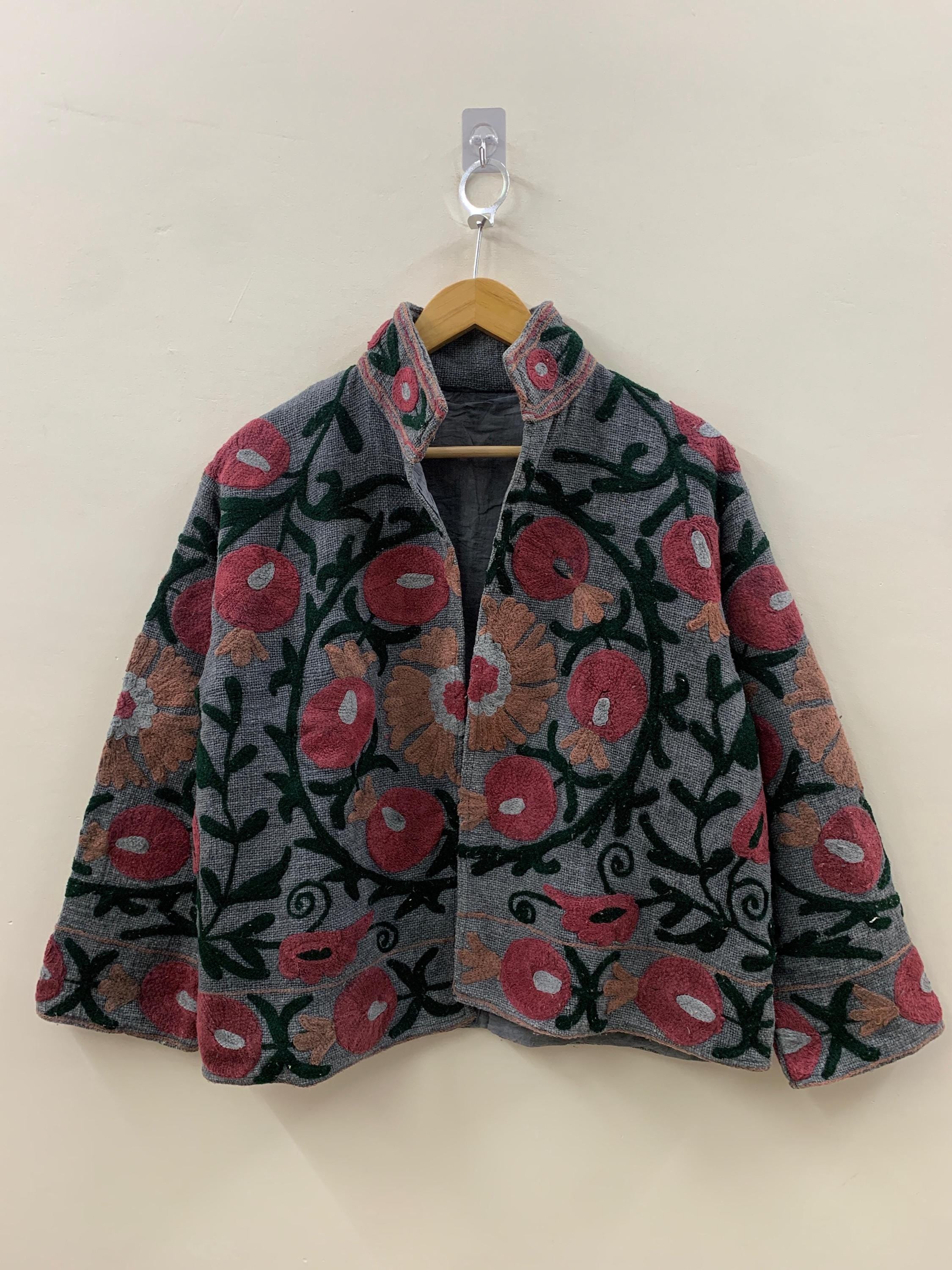Suzani TNT Fabric Short Spring Jacket | Duster TNT Jacket | Button Winter Outerwear Jacket |Spring Bomber Coat| Gift For Her | TNT Coat
