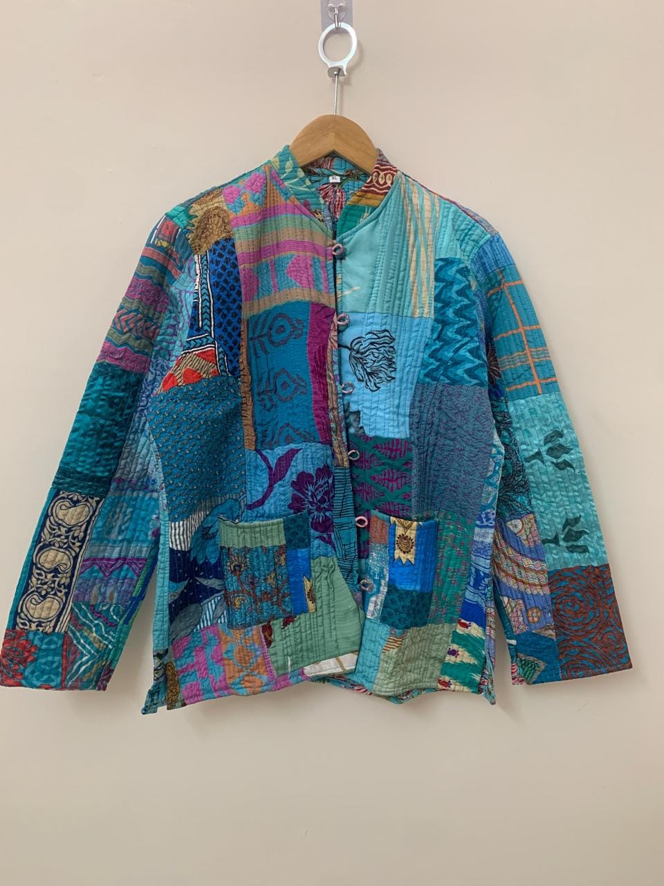Silk Patchwork Jacket Boho Quilted Coat | Handmade Vintage Fabric Jacket | Colorful Festival Clothing | Bohemian Outerwear | Gift For Her