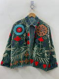 Floral Suzani Embroidered Velvet Jacket | Duster Coat | Bohemian Festival Coat | Gift For Her | Festival Coat | Ethnic Embroidered Coat