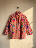 Suzani Cotton Embroidered Jacket | Kimono Coat | Oversized Winter Outerwear | Indian Ethnic Jacket | Warm Winter Jacket  Coat | Gift for Her