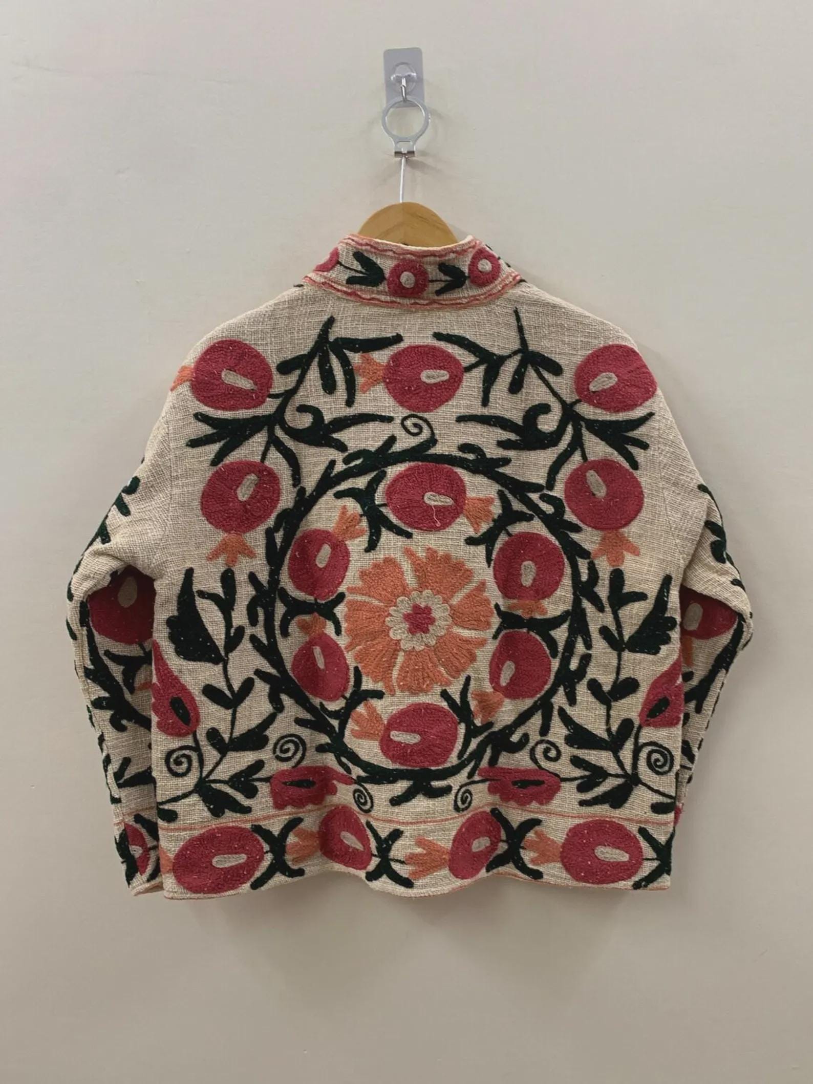 Suzani TNT Short Jacket | Suzani Embroidery Jacket | Winter Women's Jacket | Suzani Coat | Gift For Her | Duster Jacket | Bomber Coat