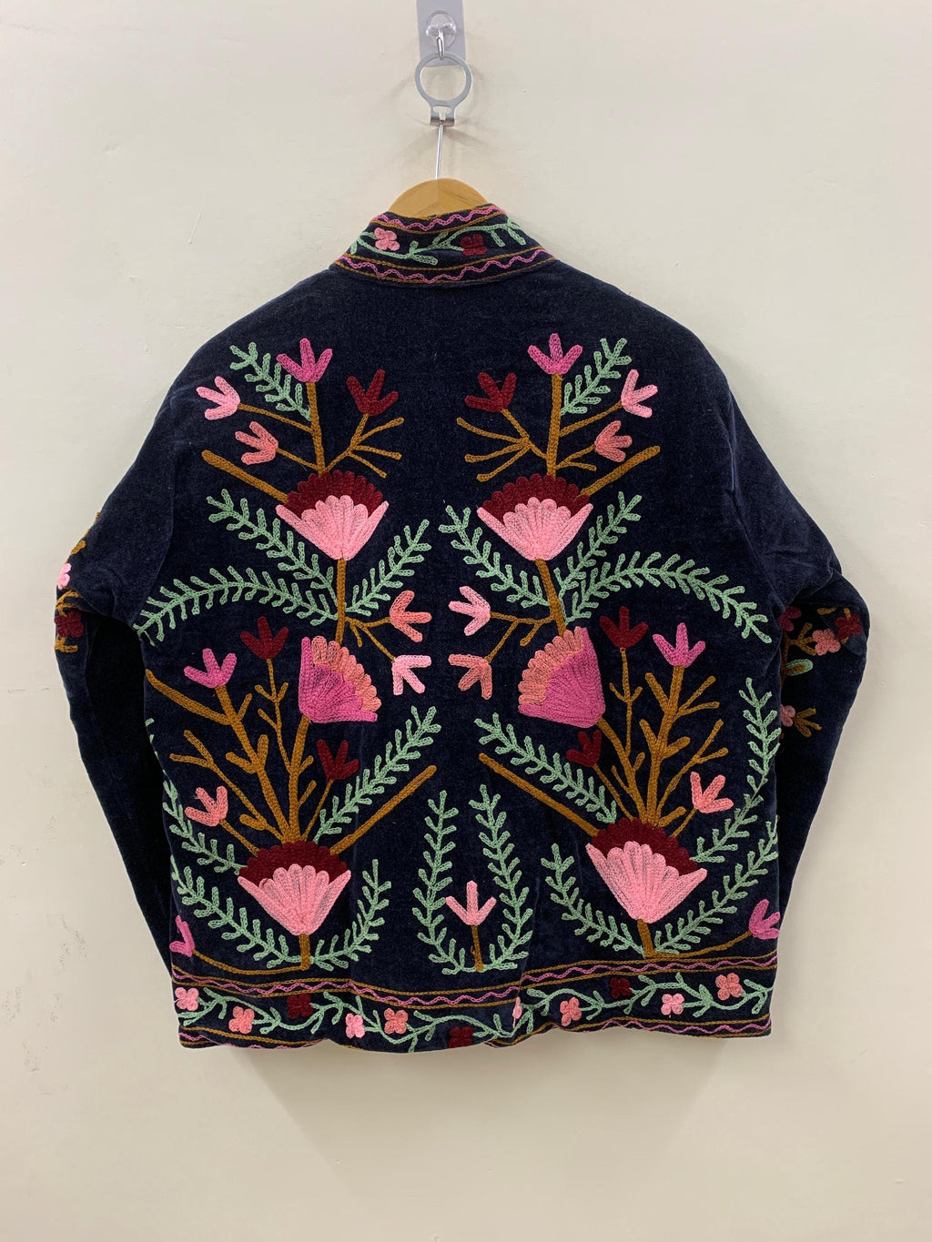Black Suzani Velvet Short Jacket | Suzani Embroidery Jacket | Winter Wear Women's Jacket Coat | Suzani Coat | Gift For Her |Duster Jacket