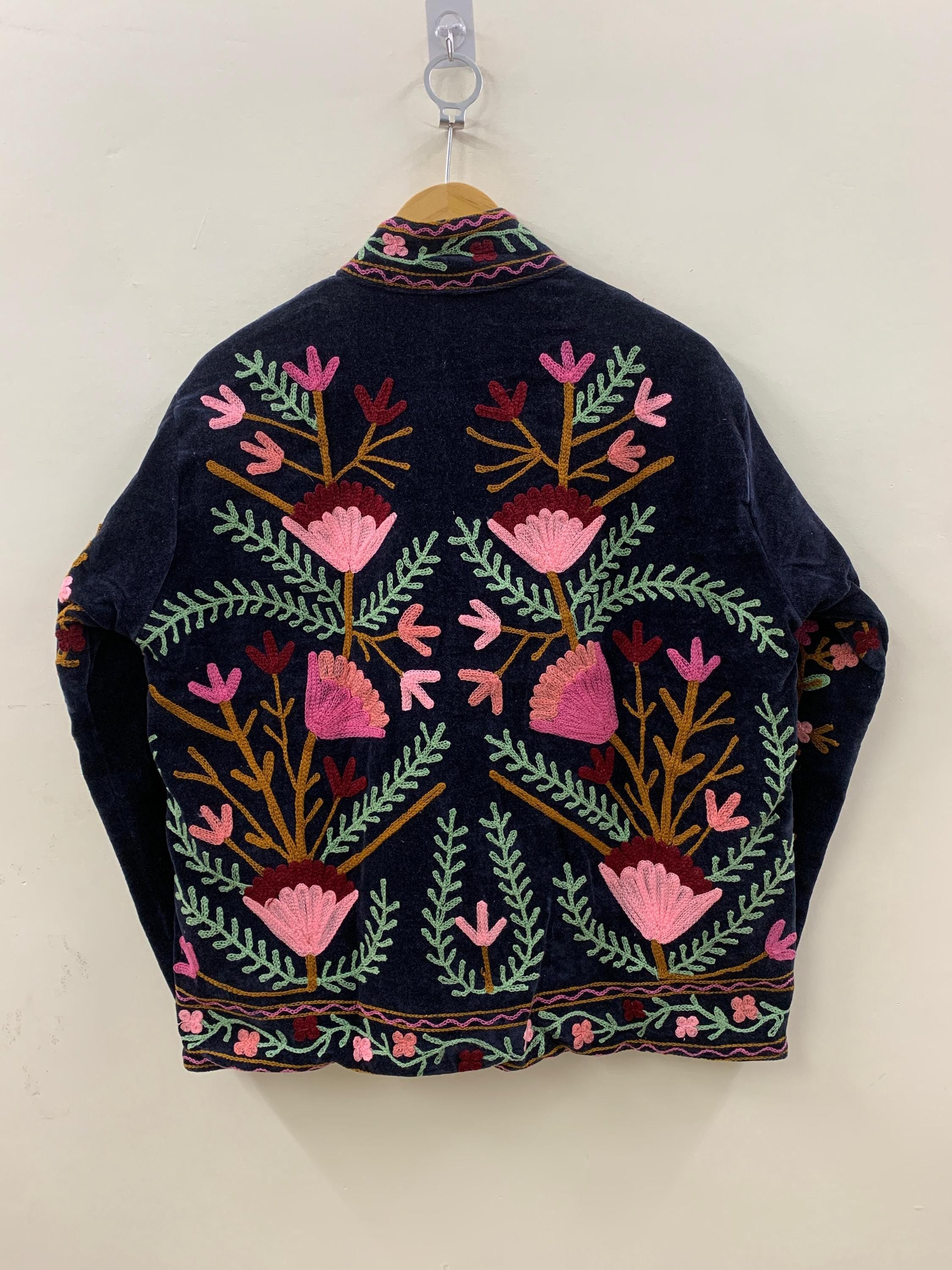 Black Suzani Velvet Short Jacket | Suzani Embroidery Jacket | Winter Wear Women's Jacket Coat | Suzani Coat | Gift For Her |Duster Jacket