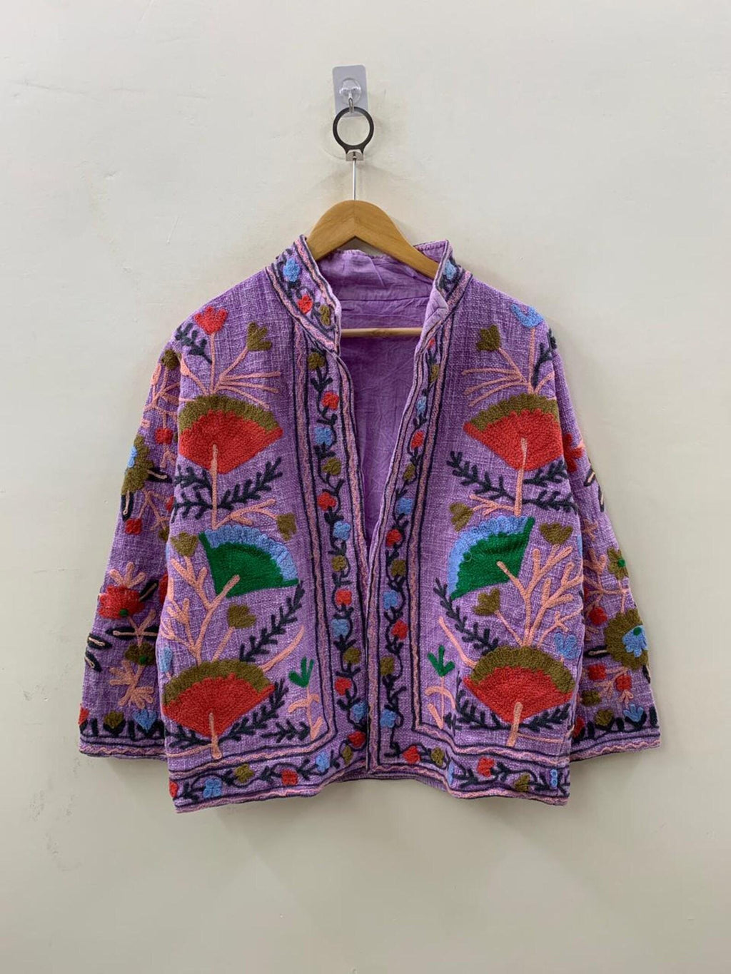 Vintage Suzani Short Jacket | Handmade Embroidered Boho Coat | Gift For Her