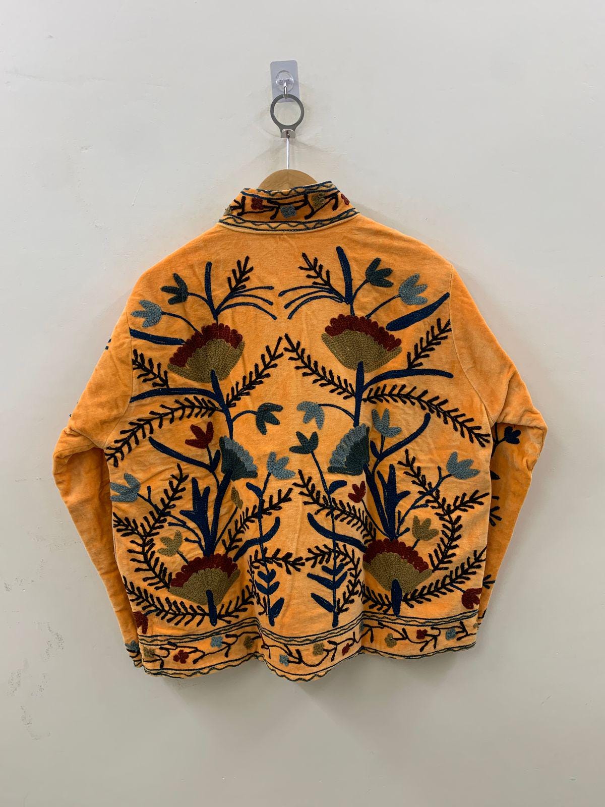 Blue Velvet Suzani Embroidery Jacket Women | Suzani Coat | Winter Kimono Jacket | Boho Coat | Ethnic Robe | Festival Wear | Gift for Her