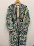 Bohemian Long Suzani Kimono Robe | Vintage Embroidered Duster Jacket | Handmade Uzbek Coat | Boho Festival Outfit | One Size | Duster Robe