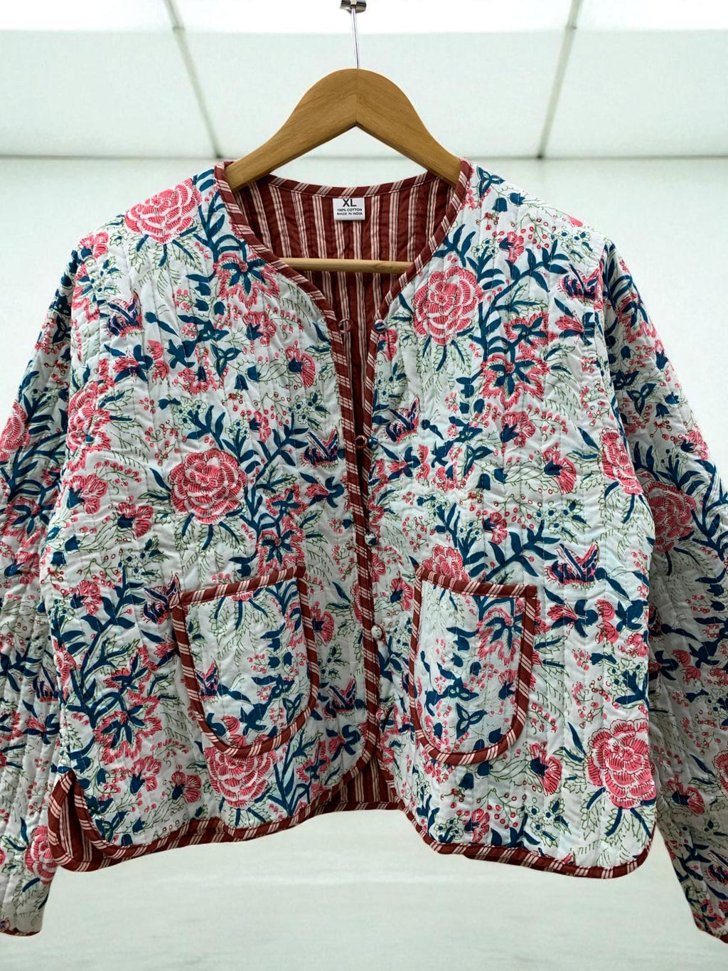 Cotton Quilted Cropped Boho Jacket | Women's Printed Lightweight Cropped Jacket | Spring Jacket | Bomber Jacket | Gift For Her | Outerwear