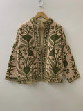 Bohemian TNT Suzani Short Jacket |Vintage Boho Embroidered Coat | Ethnic Uzbek Textile |Festival Kimono Jacket |Warm Outerwear |Gift For Her