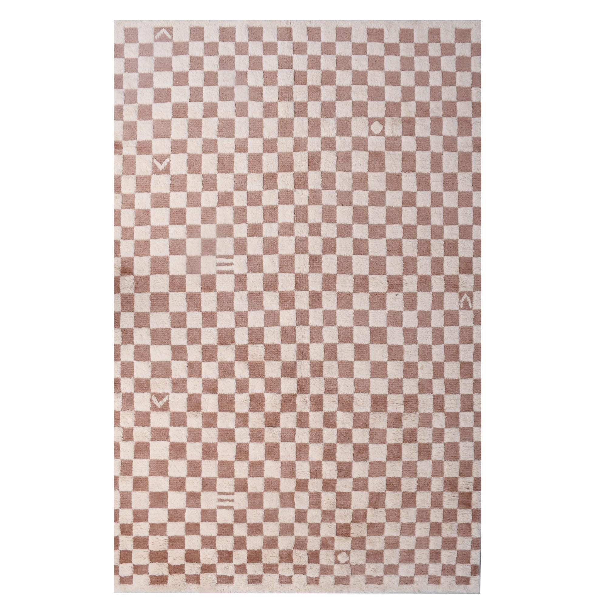 Moroccan Rug Beige- Berber Beige Rug- Grid Pattern Design- Beige Rug - Custom Moroccan Rug- Christmas Decor, Bedroom Rug, Home Decor Carpet