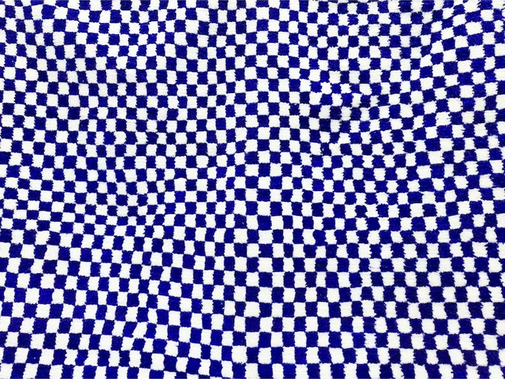 Beautiful Beni Ourain Rug, Handmade Moroccan Rug, Checkered Blue Rug For Hotel Room, Office X-mas Gift, Bedroom Rug, Azilal Rug, Wool Rug