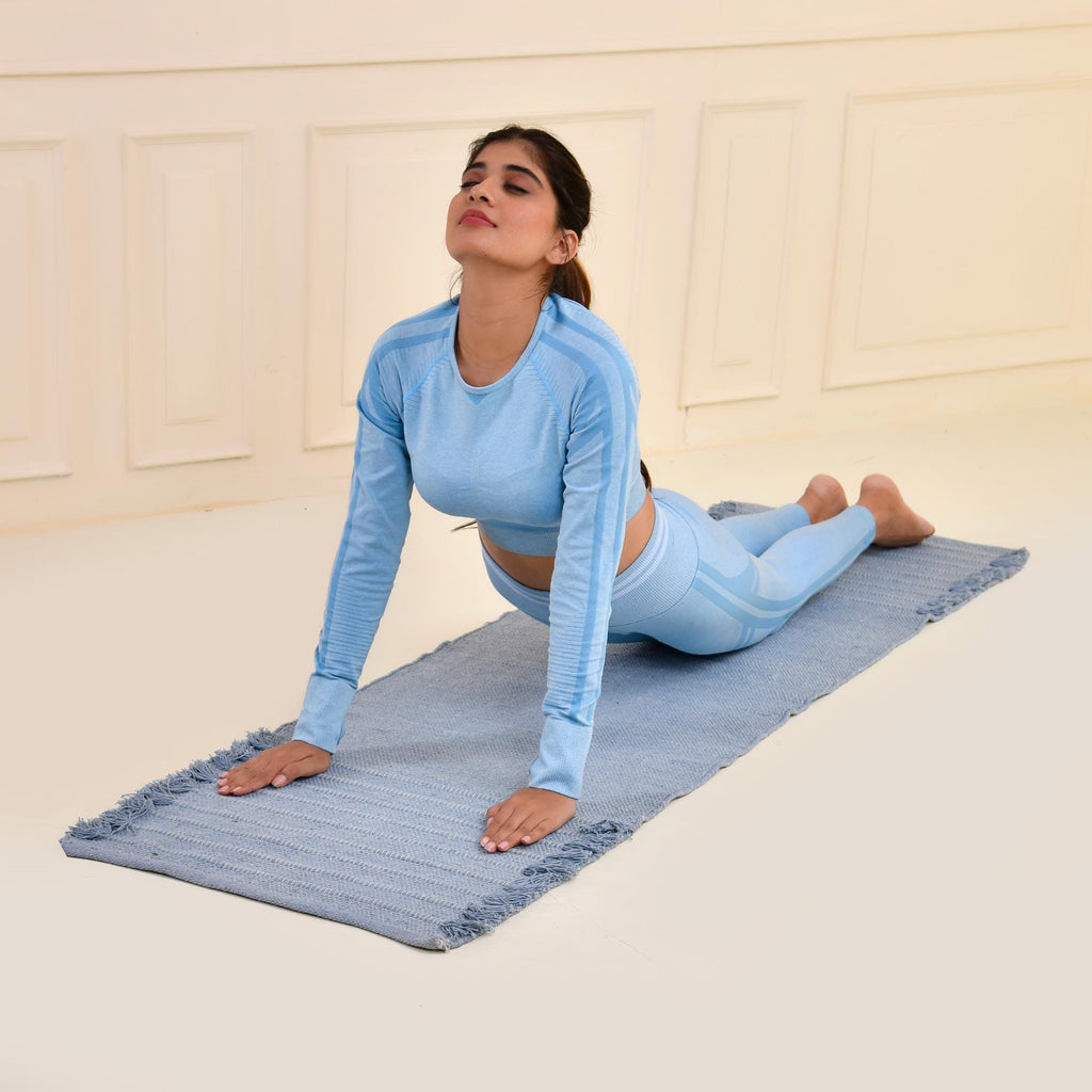 Organic yoga mat, meditation yoga carpet, eco friendly exercise mat, hand felted yoga rug, natural color fitness mat, kids play yoga mat