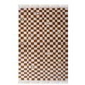 Brown Checkered Moroccan Rug, Brown Beni Ourain  Rug, Brown Wool Rug, Handmade Checkered Rug, Christmas Decor, Custom Design 8x10 FT Rug